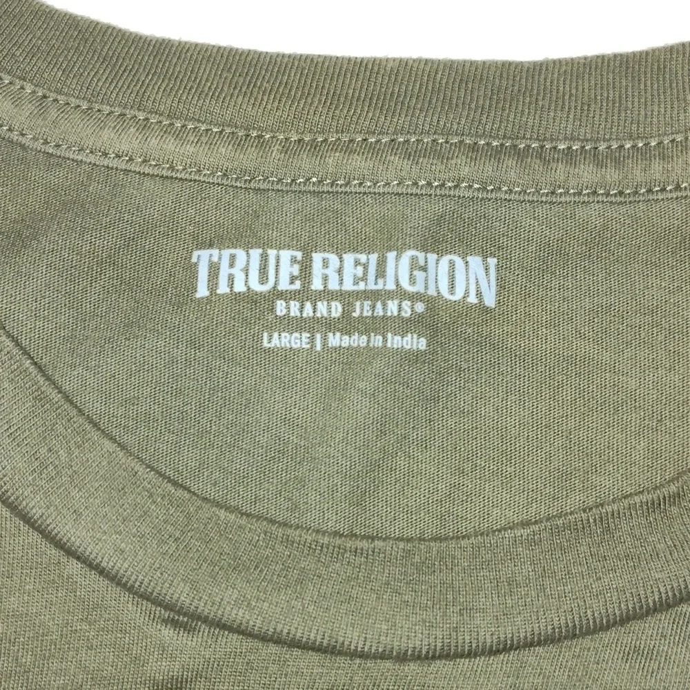 True Religion‎ Jeans Buddha Green Black Tee Shirt Size Large